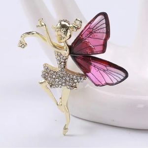 PINK BUTTERFLY FAIRY BROOCH / PIN